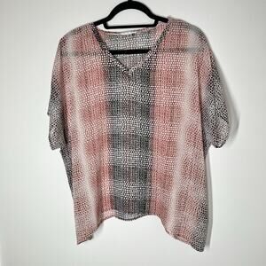 Cabi 240 Blouse Sheer Brown Beige Tan Cover Up‎ Tee Size Small